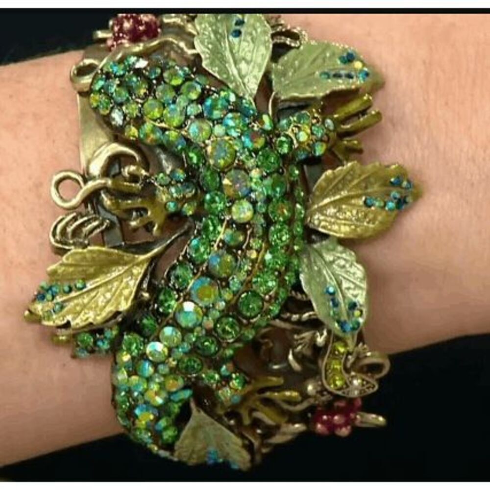 KIRKS FOLLY Gold Salamander Cuff Bracelet